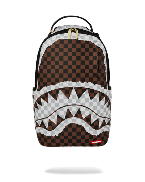 MOCHILA CREAM AND BROWN TEAR CHECK