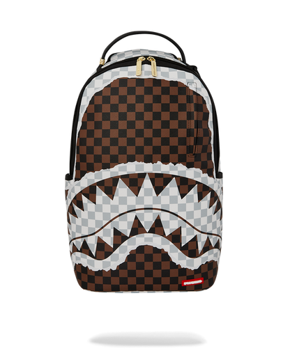 MOCHILA CREAM AND BROWN TEAR CHECK