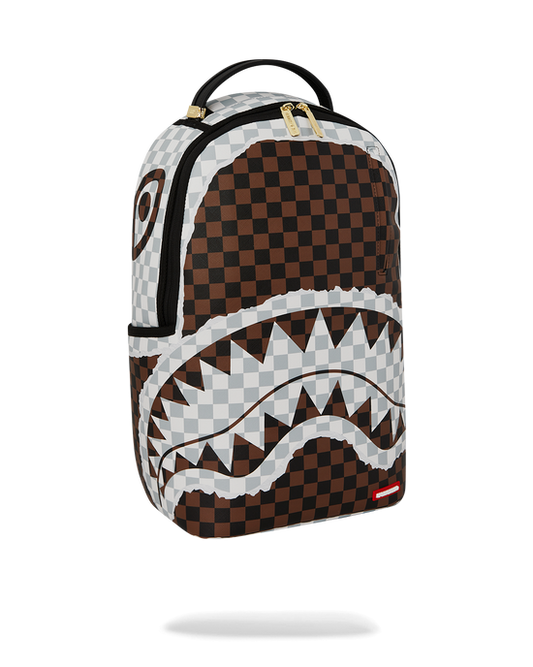 MOCHILA CREAM AND BROWN TEAR CHECK