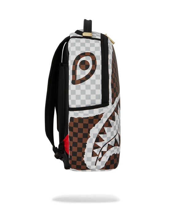 MOCHILA CREAM AND BROWN TEAR CHECK