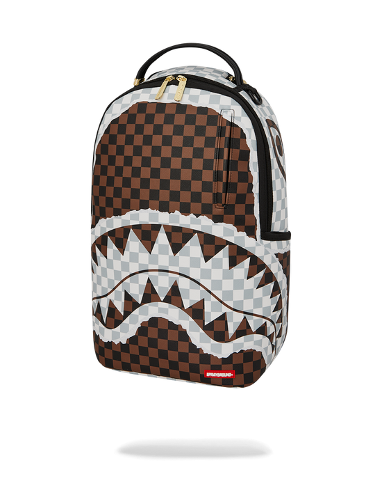 MOCHILA CREAM AND BROWN TEAR CHECK