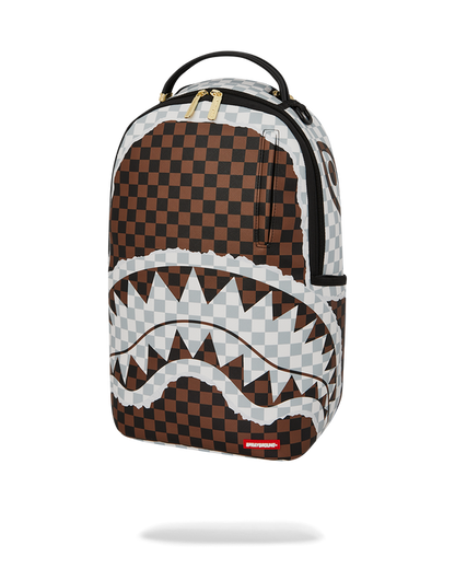 MOCHILA CREAM AND BROWN TEAR CHECK
