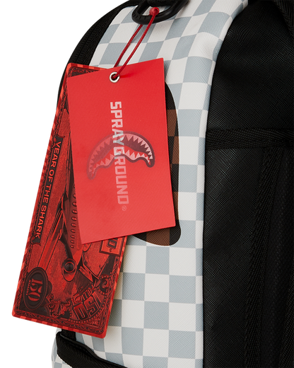 MOCHILA CREAM AND BROWN TEAR CHECK